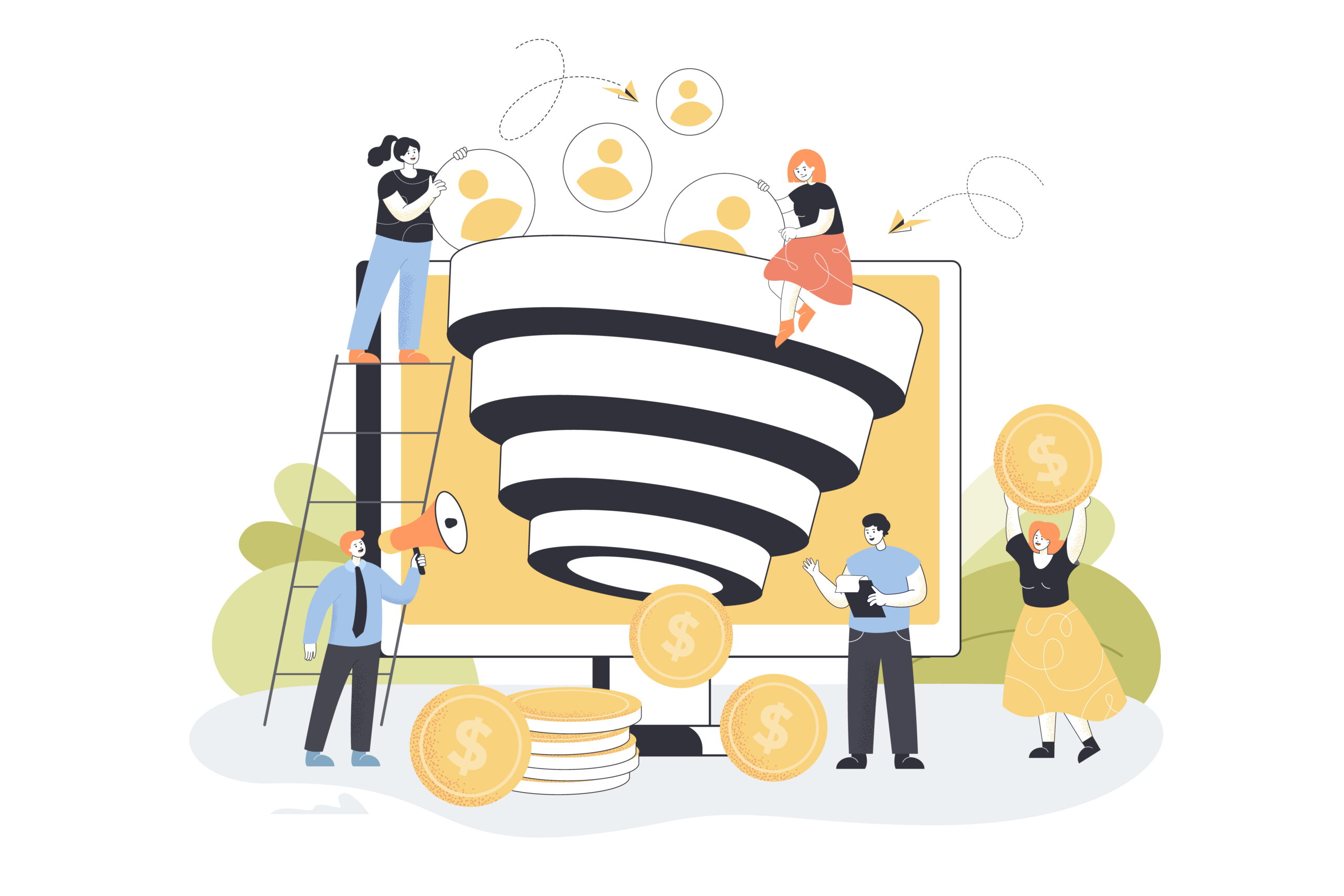 28480827 smm managers attracting new followers flat vector illustration (1)